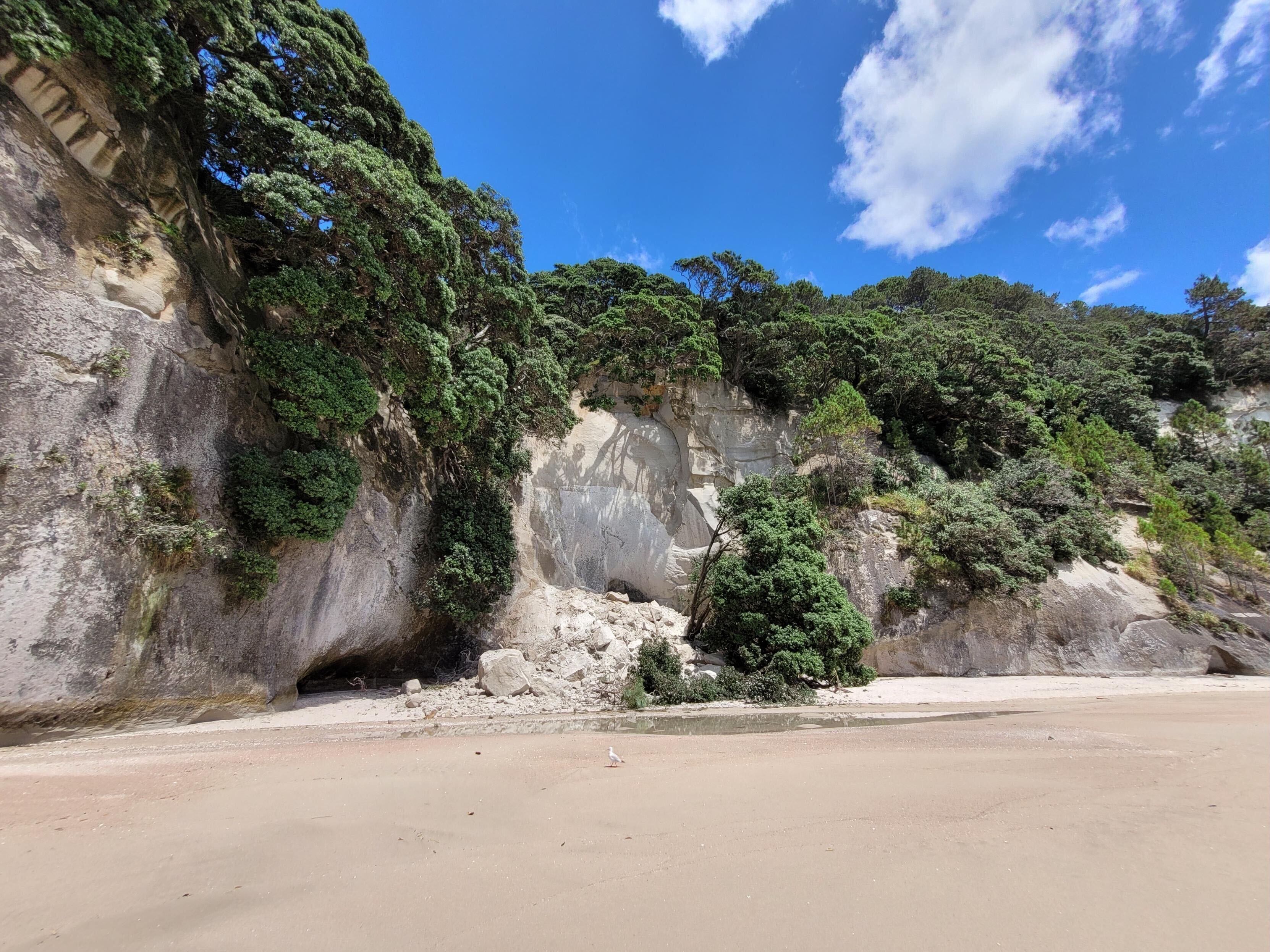 It was a massive boom Coromandel beach Cathedral Cove closed