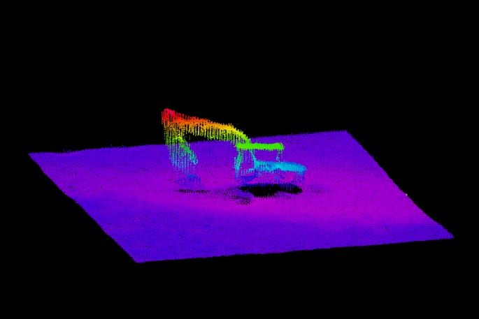 Image of the digger mapped on the Bay of Plenty seabed. Image/ LINZ/Discovery Marine Ltd.