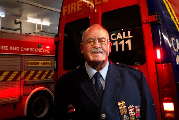 Robert Pinkerton at the Tauranga Fire Station. Photo: John Borren.