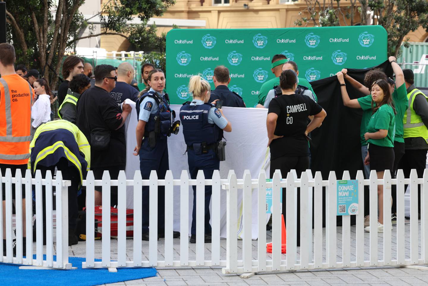 Collins, 49, died at the ChildFund Water Run outside Britomart in central Auckland. Photo / Jason Oxenham