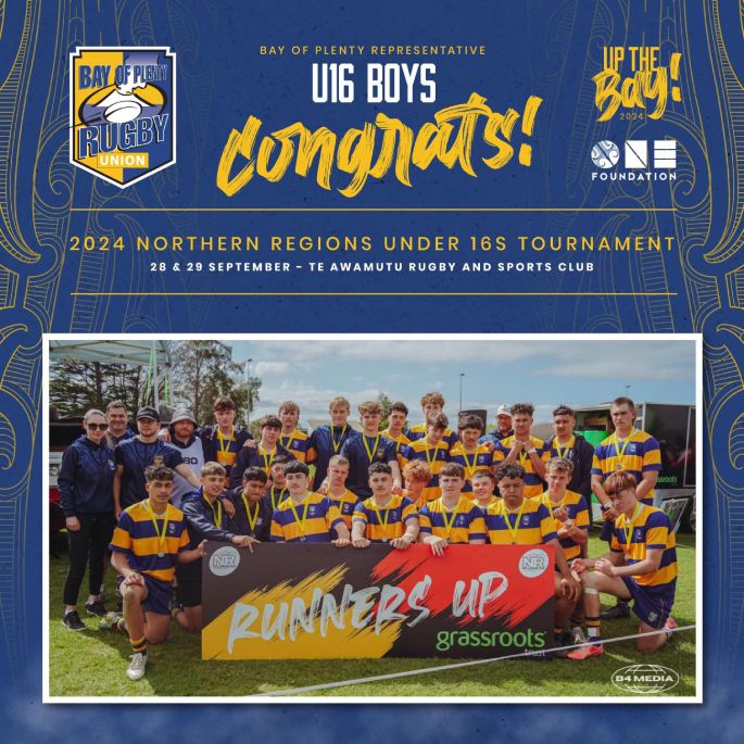 The Bay of Plenty U16 Boys claimed the runner-up position in the 2024 Northern Regions U16 Tournament. Photo: Supplied.