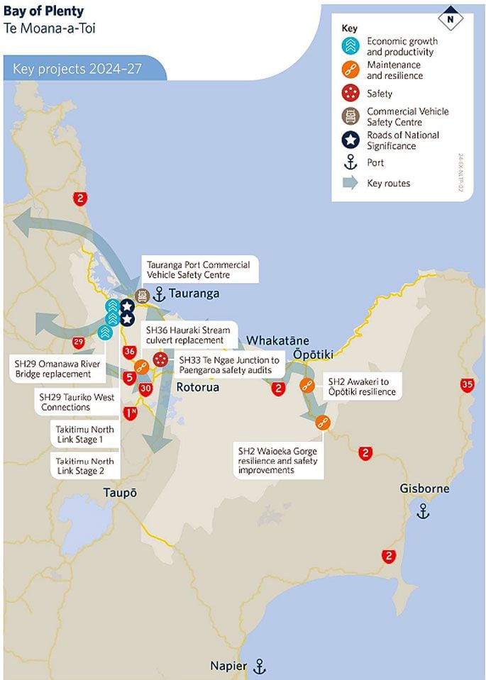 A map showing where the improvements will take place. Supplied image.