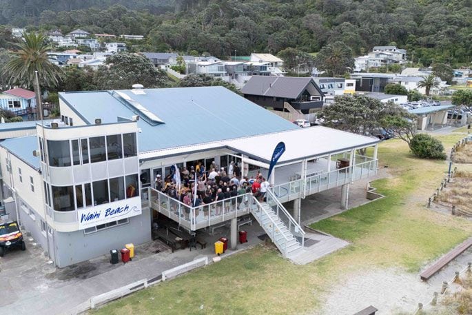 Waihī Beach Lifeguard Service celebrated the opening of its new deck extension as The Fox 2024 got under way on Thursday night.  Photo / Jamie Troughton/Dscribe Media