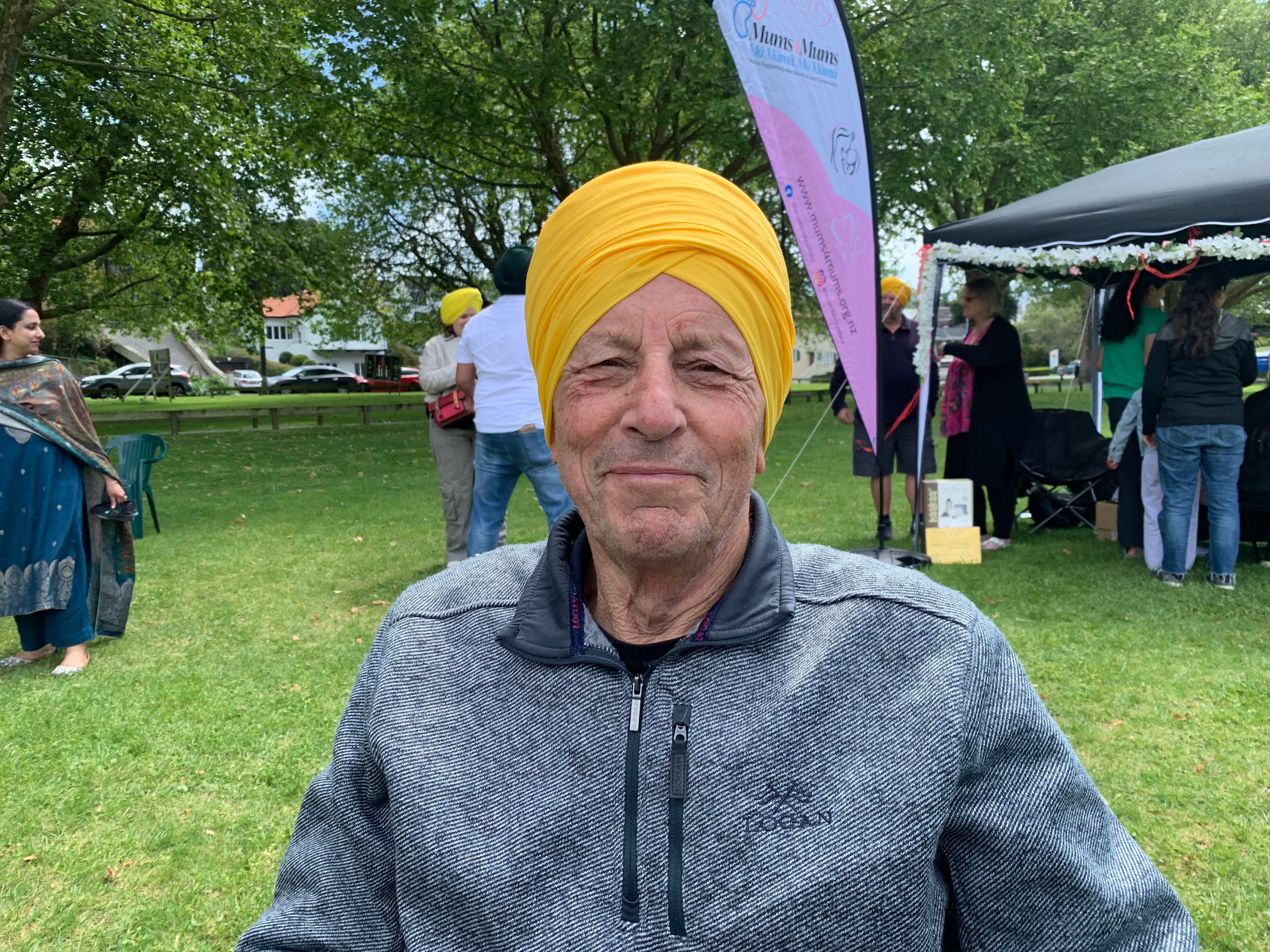 Joe Scott joined in the cultural celebration at Jordan Memorial Park. Photo/ Rosalie Liddle Crawford.