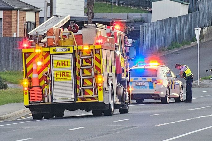 Emergency services at the fatal crash on Fraser St, Parkvale, Tauranga on Christmas Eve. Photo / Cam Avery