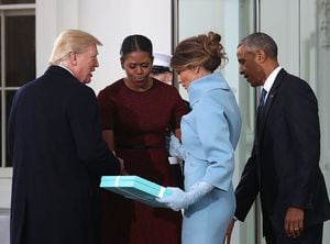 Trump Michelle Obama Porn Fakes - Michelle Obama explains awkward gift moment with Melania Trump - NZ Herald