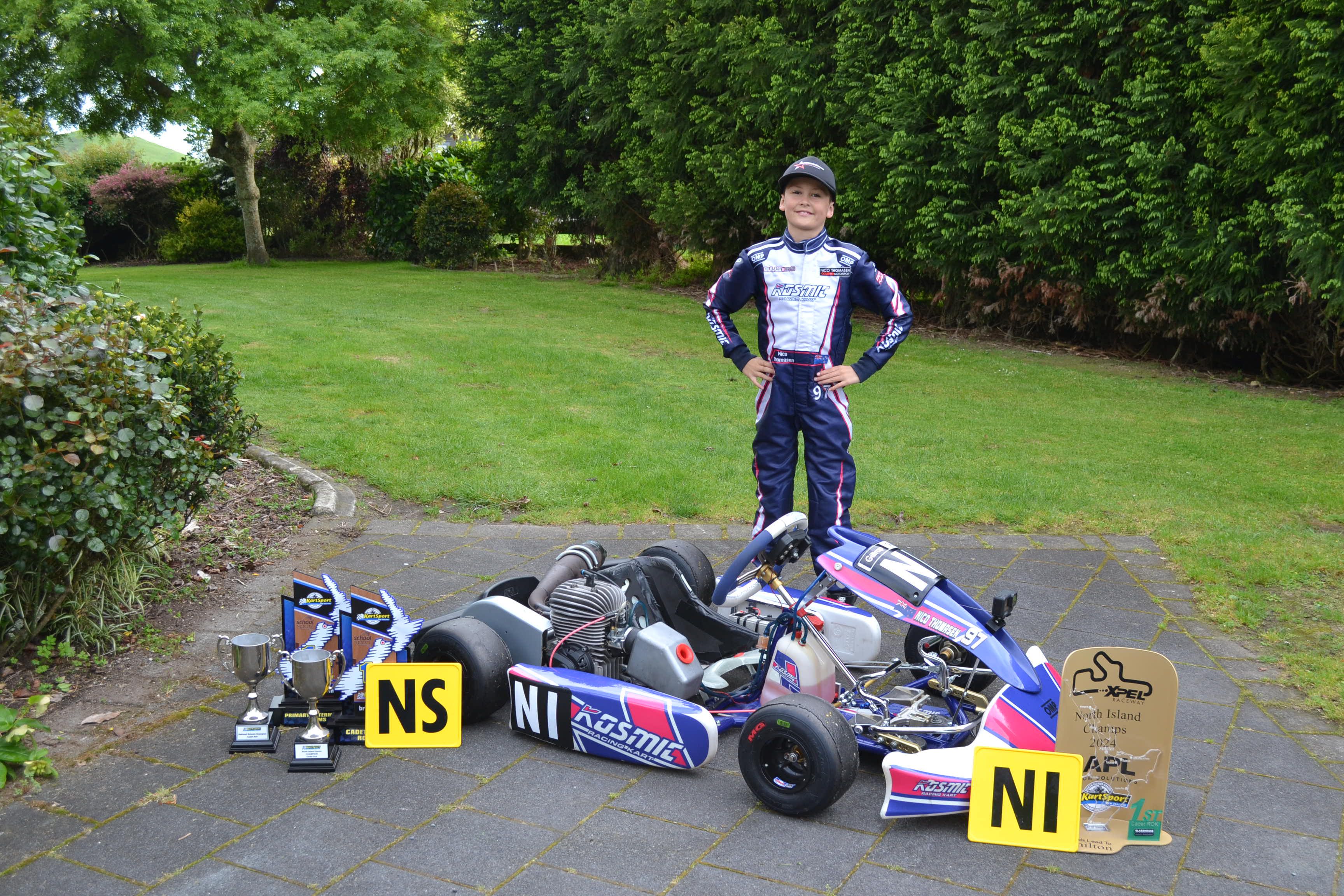 Nico Thomasen with his trophies. Photo / Shannon Thomasen.