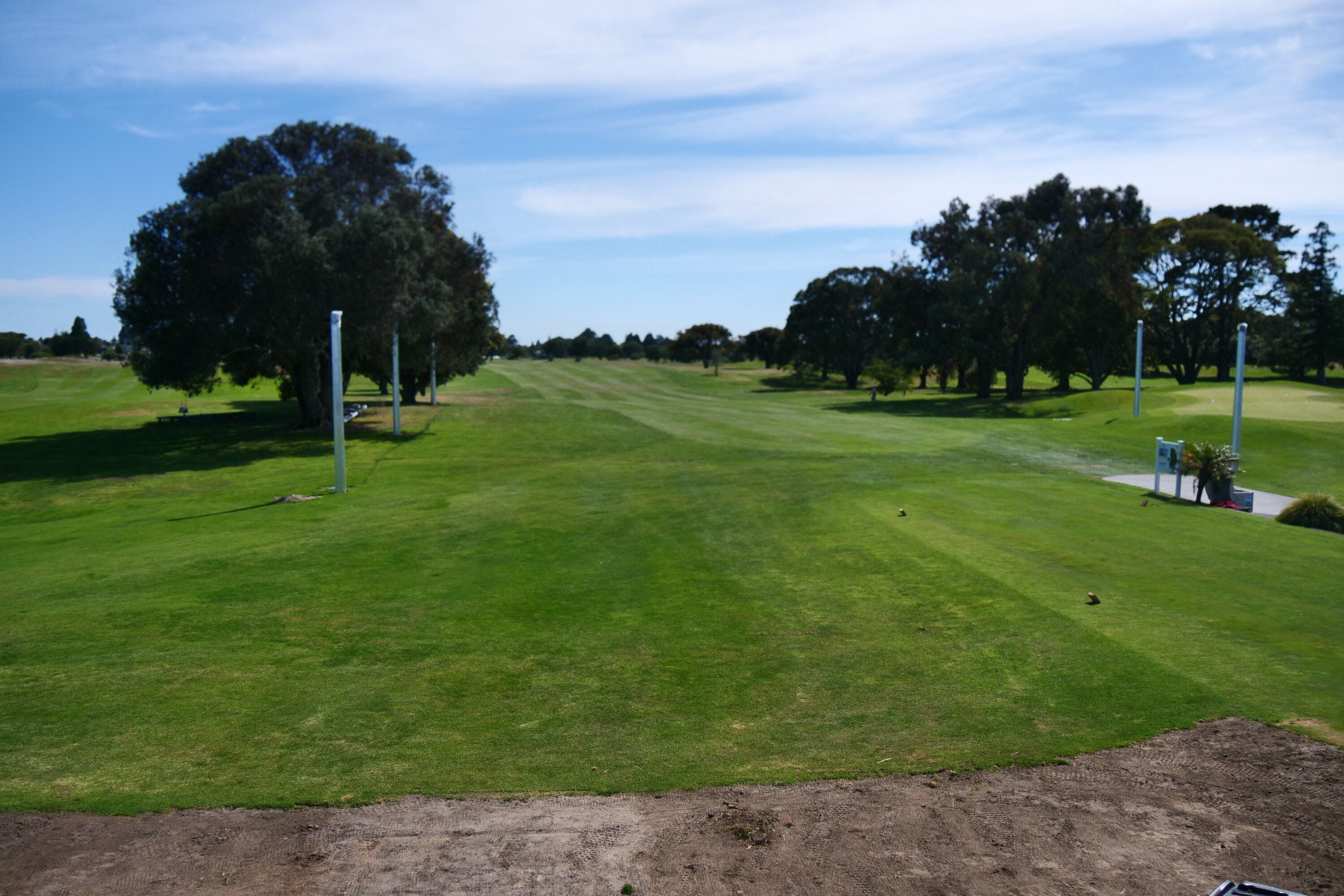 The new driving range bays will look over the first tee, but will be available from only 6pm to 10pm after regular play finishes, says general manager Neil Weber. Photo / Tom Eley