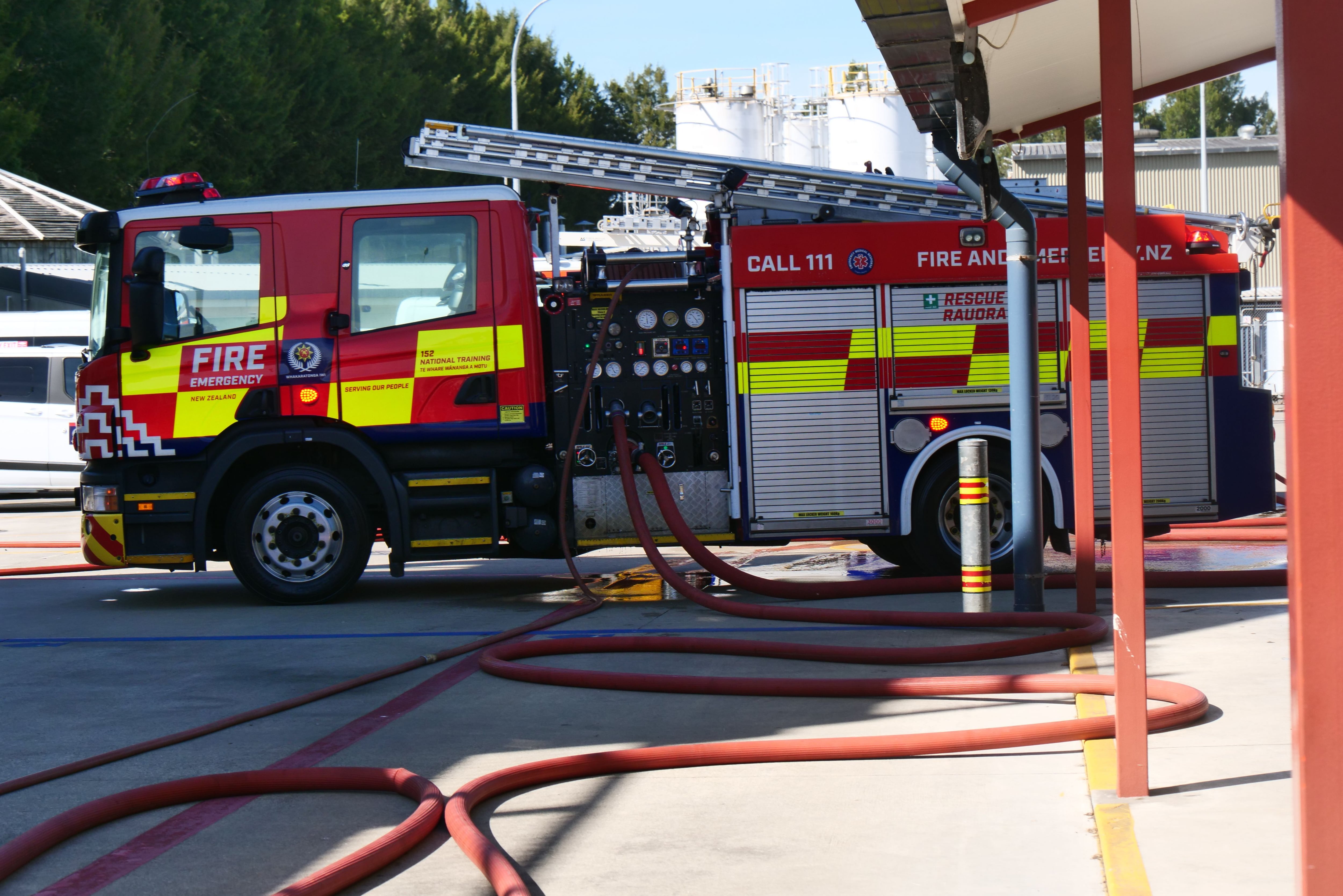 Getting the hose out at the National Training Centre in Rotorua.