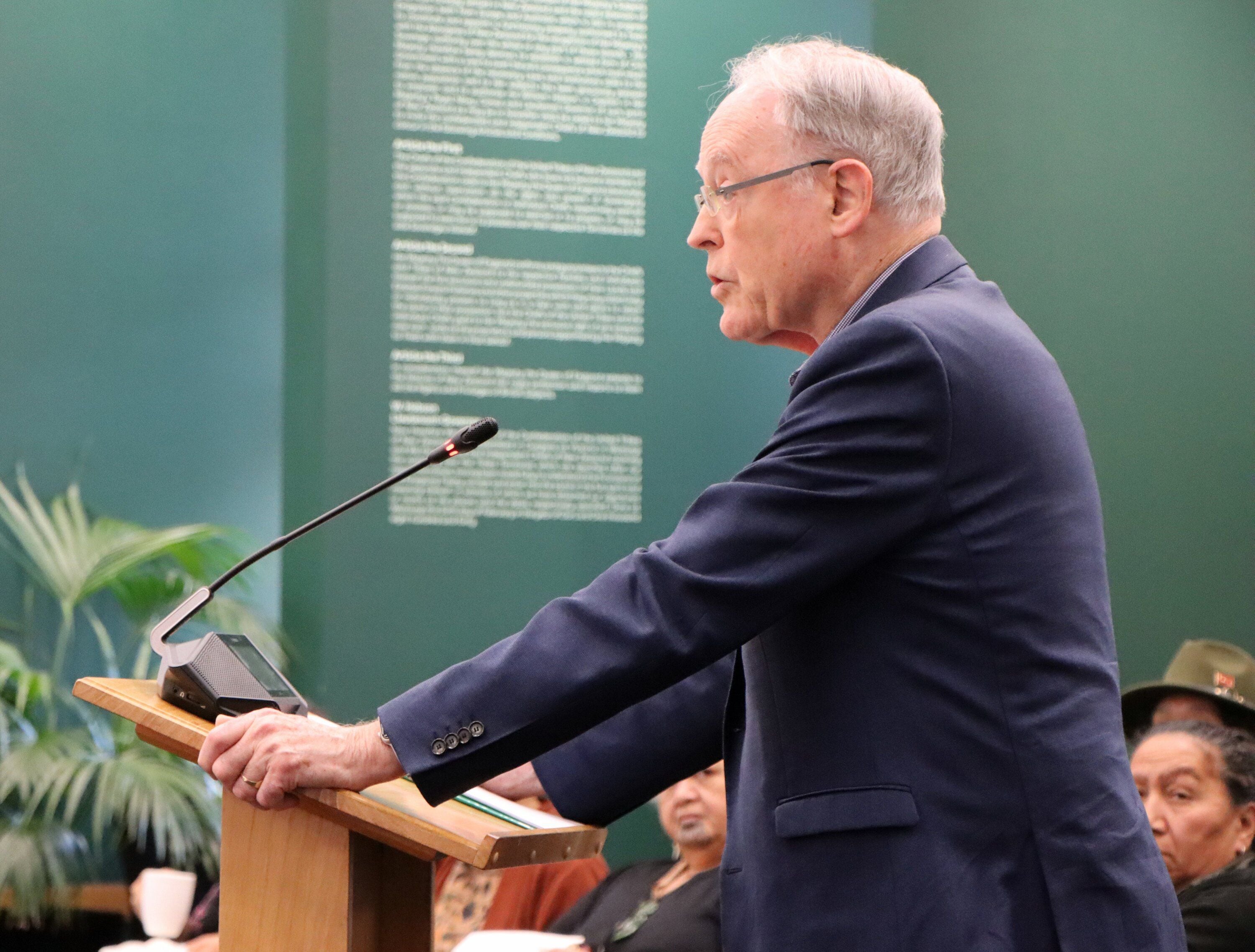  Hobson’s Pledge spokesperson Don Brash said dividing people on race was an “abomination”. Photo / Alisha Evans