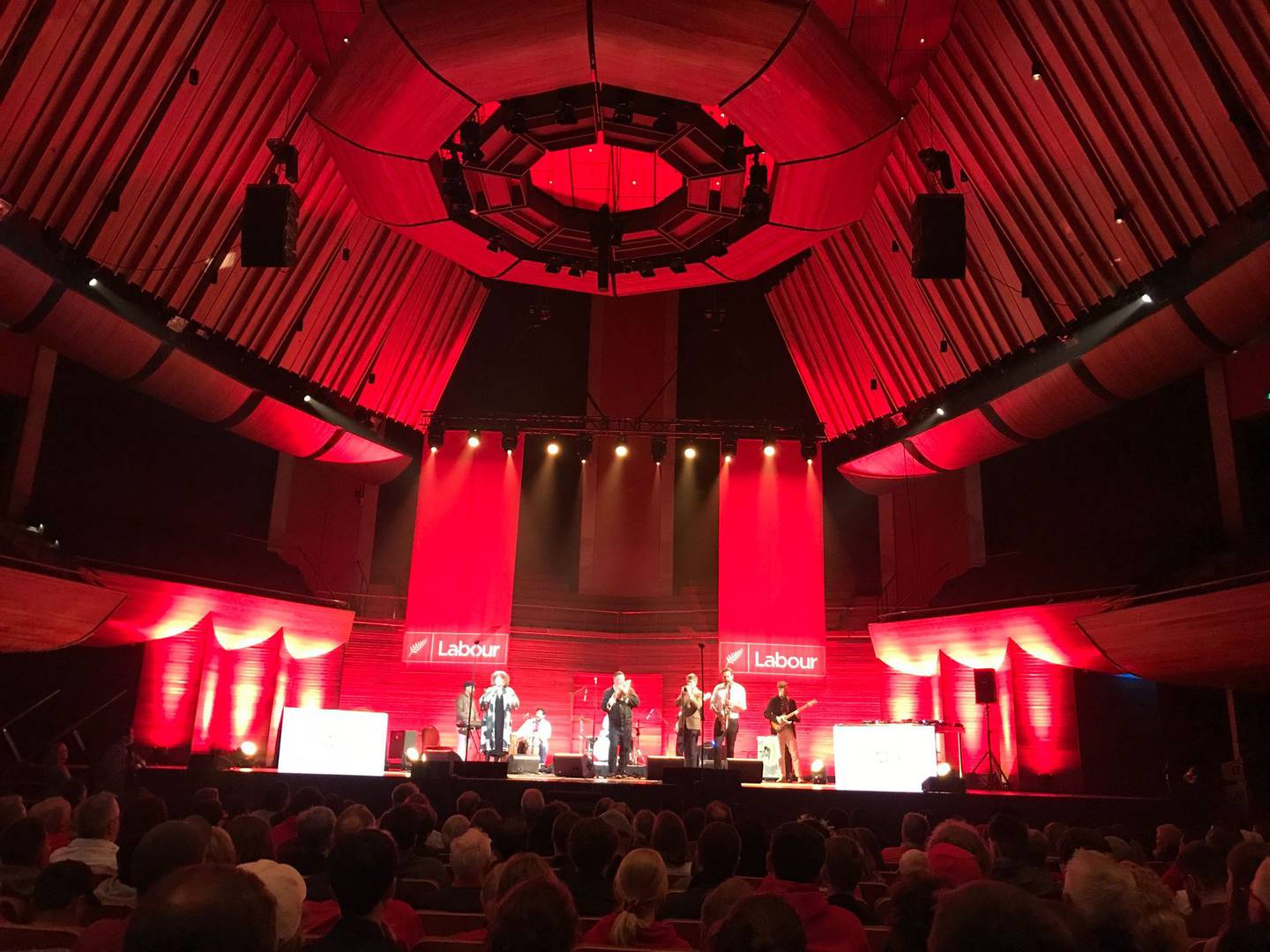 The Stardust Orchestra performing at the Labour Party rally in Wellington. Photo / Derek Cheng