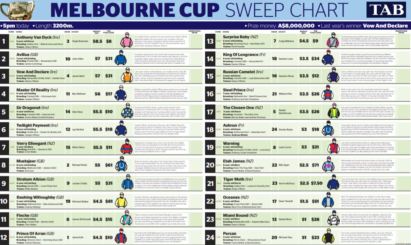 2020 Melbourne Cup at Flemington Your office sweepstake starter kit