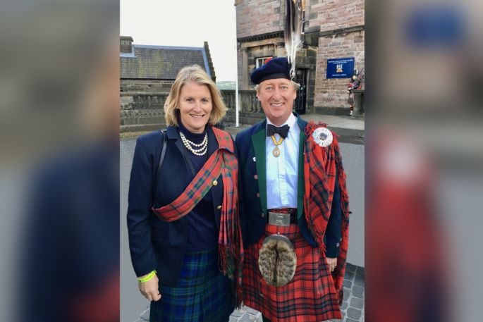 Lady Katharine Matheson with Sir Alexander Matheson, who is also the Chief of Clan Matheson.