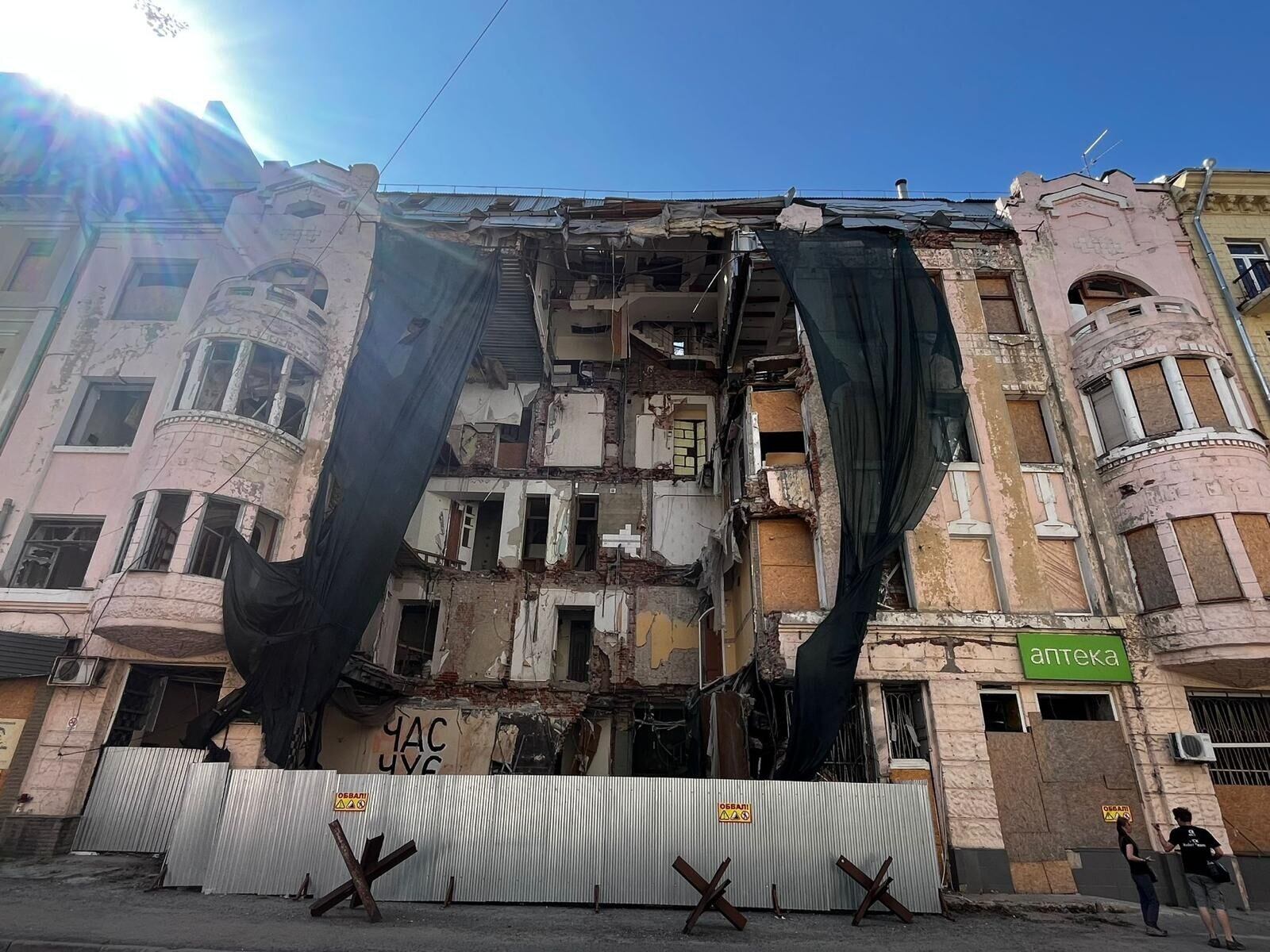  Photos of the ruins of the Ukrainian war captured by Tauranga humanitarian volunteer, Harriet Campbell. Photo / supplied