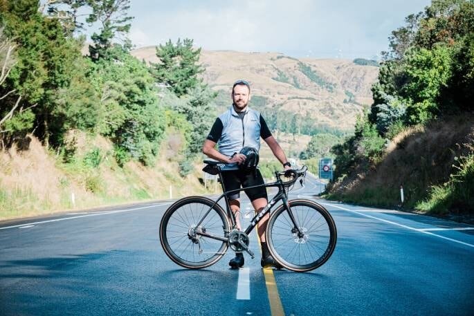  Blake Jones with his bike. Photo / Julia Sabugosa