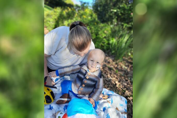 Courtney Cebalo and son Roman’s live were turned upside down when he was diagnosed with a rare form of leukaemia at 11 months old. Photo / Supplied