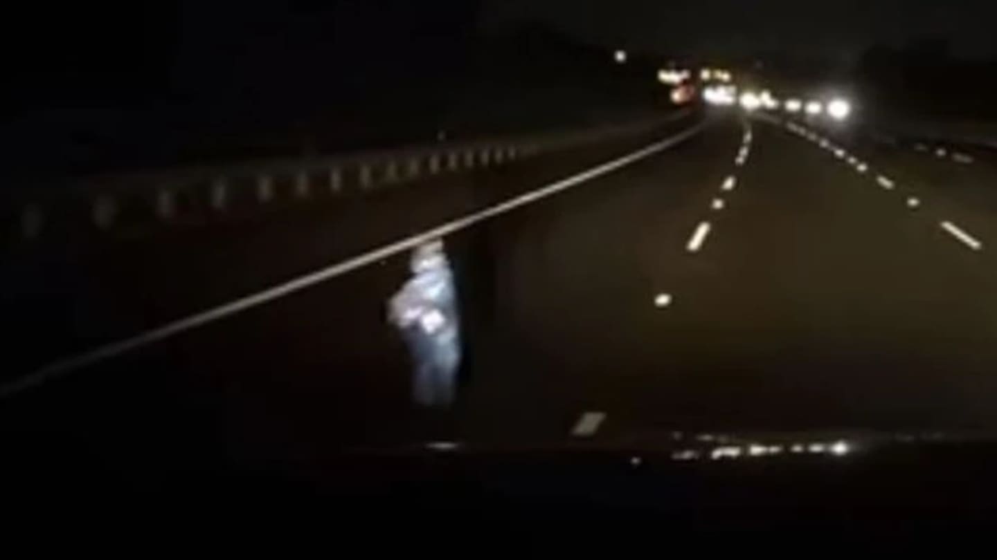 Dashcam footage captures moment 'child' appears on dark highway - NZ Herald