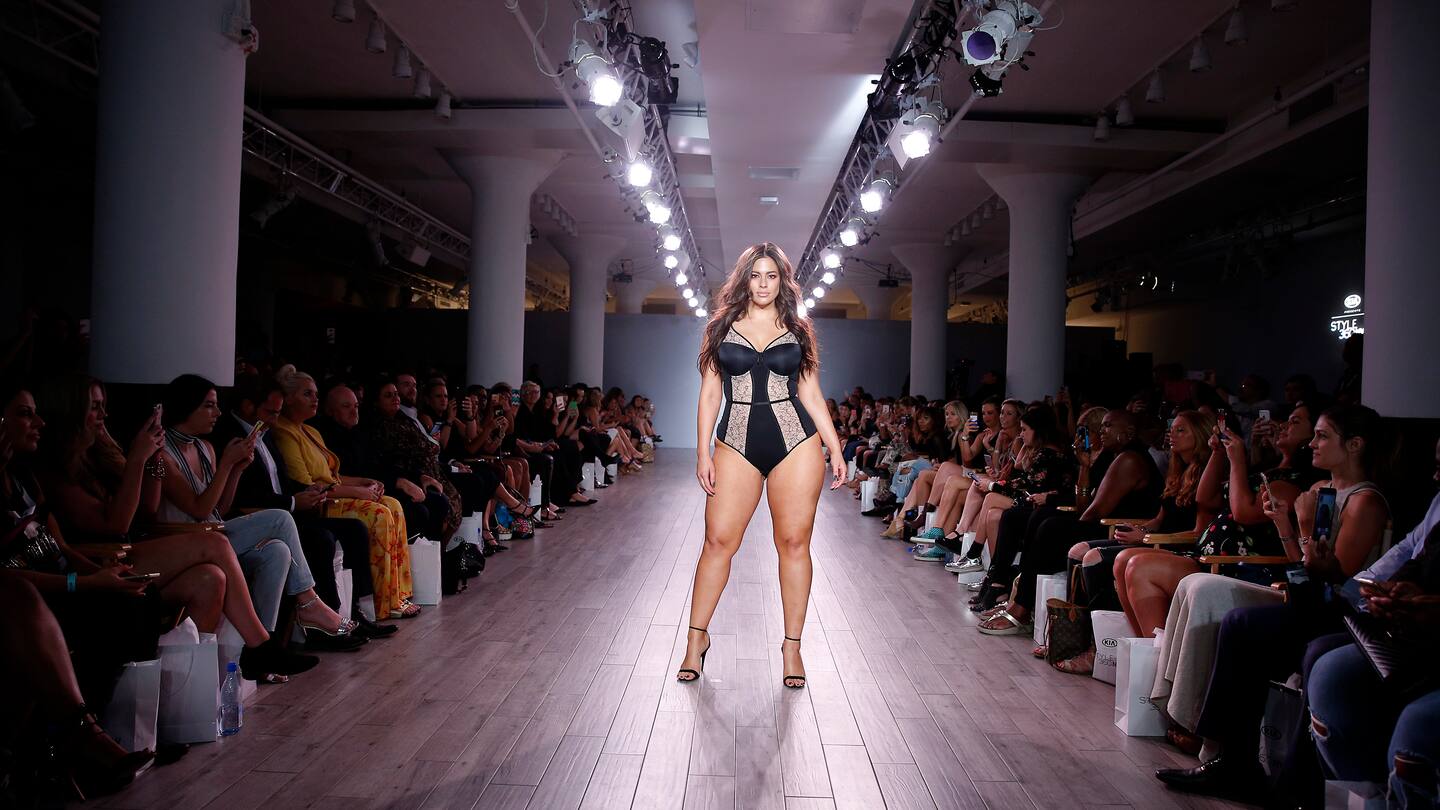 Plus-size Ashley Graham ate takeaway before strutting her stuff in lingerie  at New York Fashion Week
