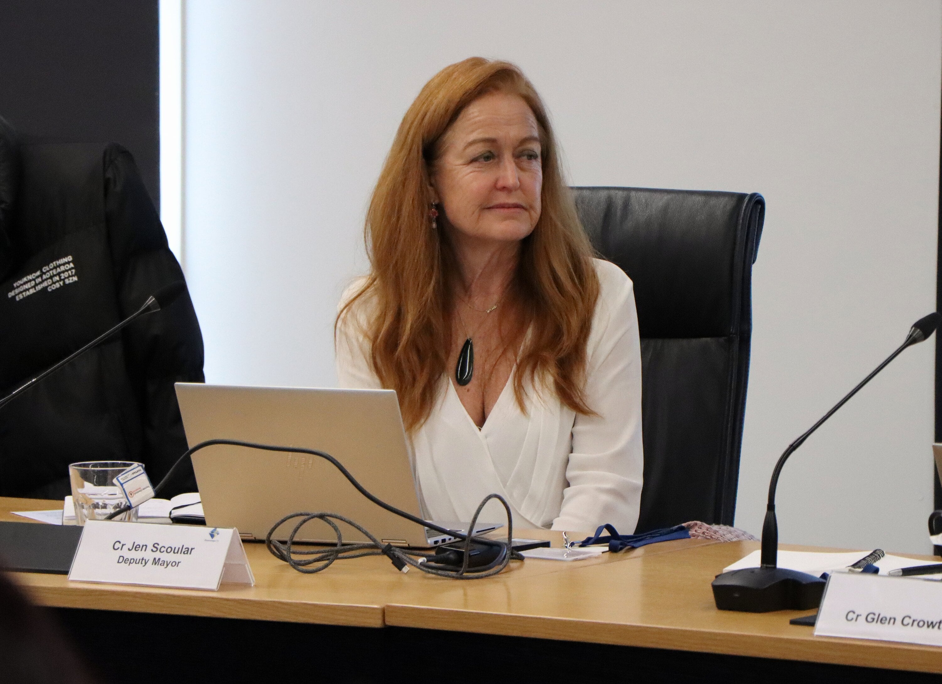 Tauranga Deputy Mayor Jen Scoular at a previous Tauranga City Council meeting. Photo / Alisha Evans