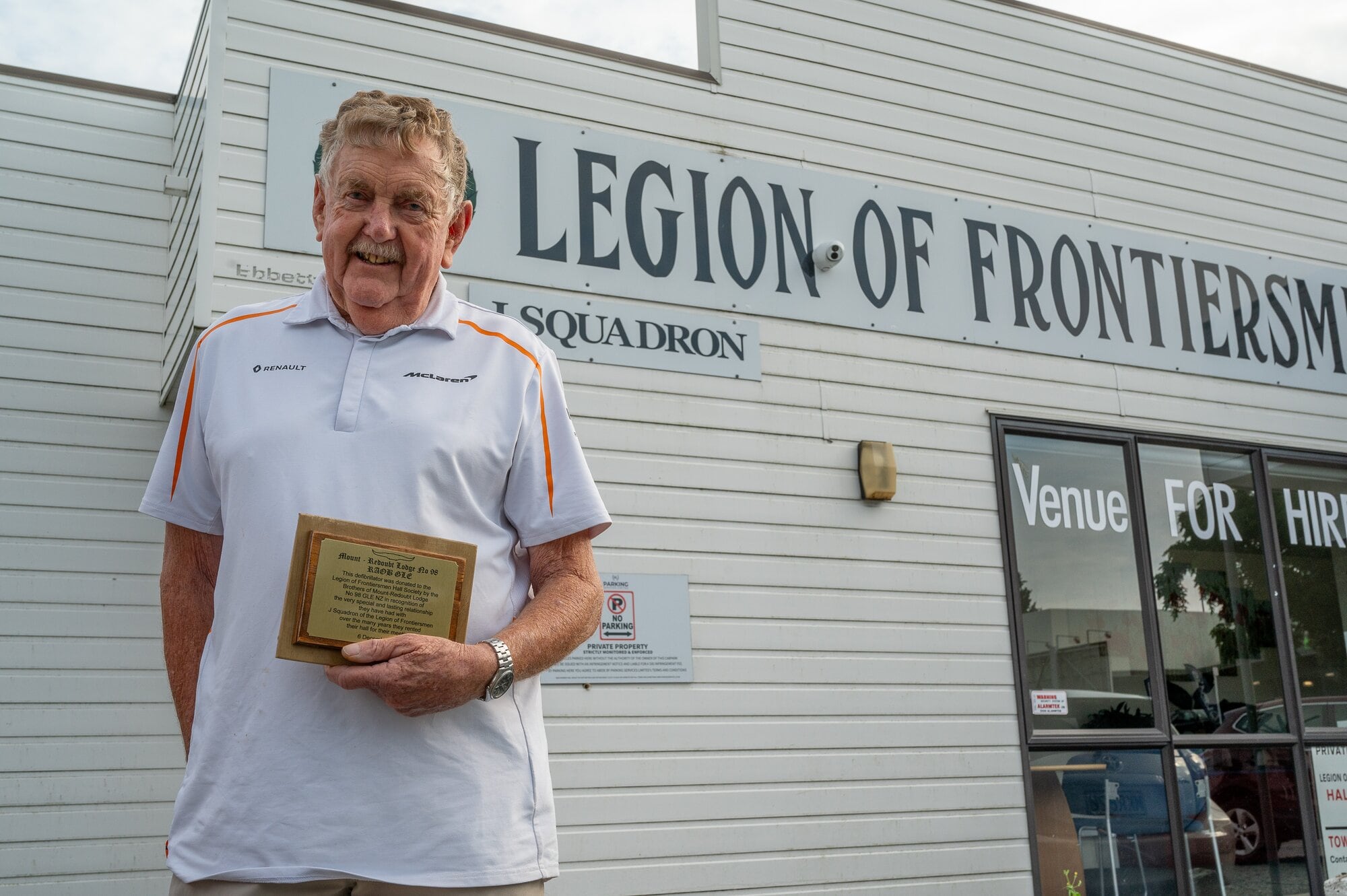  Peter Miller outside the LOF hall on Elizabeth Street West, where the original Redoubt Lodge No 98 met up since 1952. Photo / David Hall