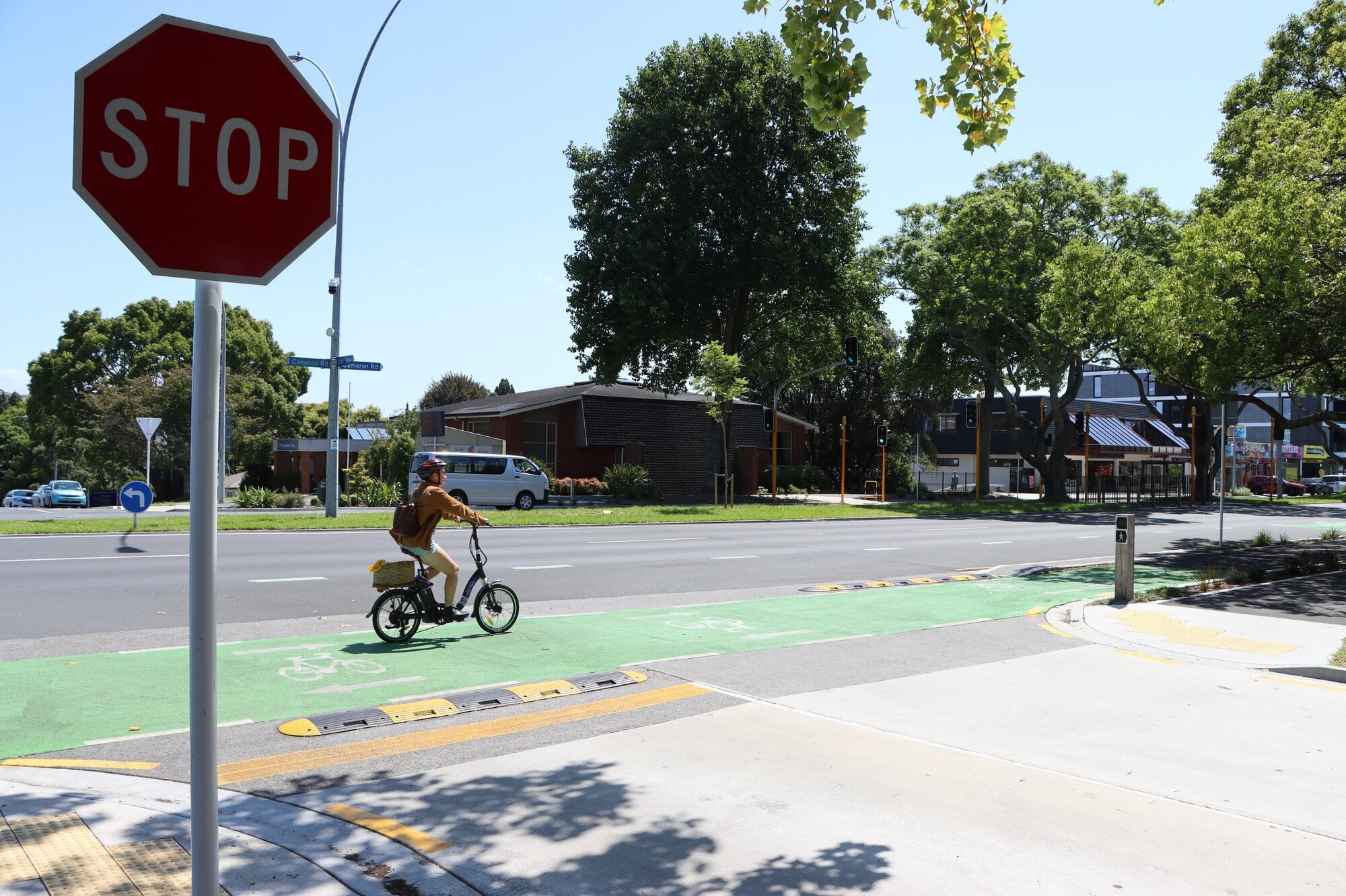 New Zealand road rules require drivers to give way to people using cycleways. Photo / Ayla Yeoman