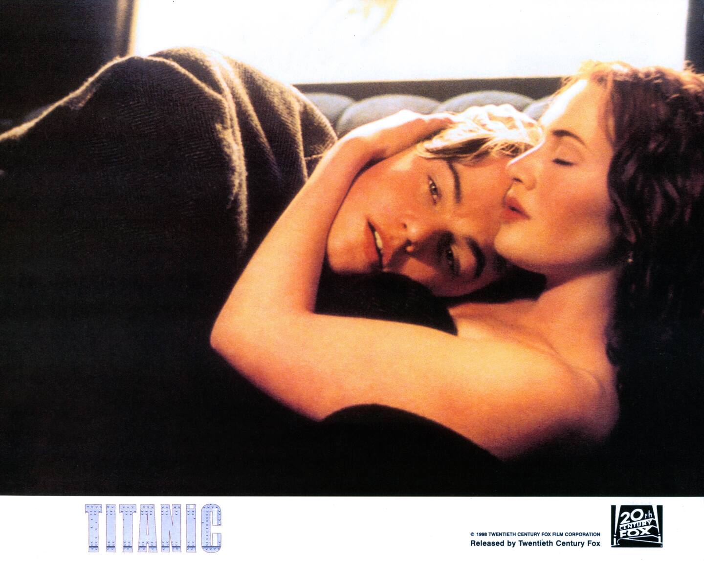 Leonardo DiCaprio and Kate Winslet in bed in a scene from the film 'Titanic', 1997. Photo / Getty