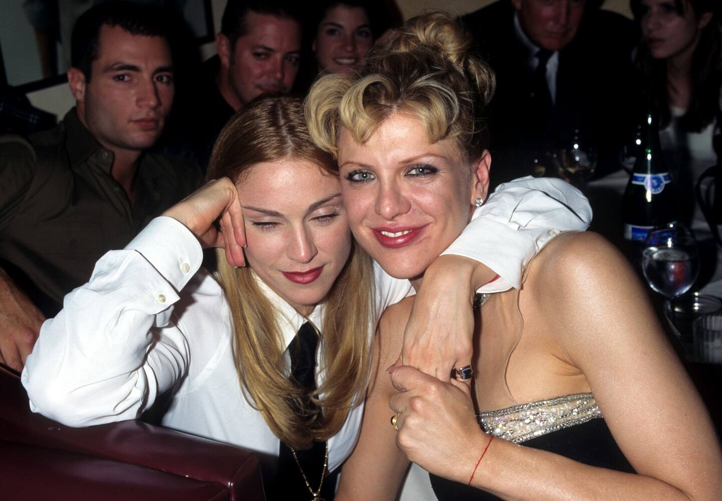 Madonna and Courtney Love at the Maverick party in 1997. Photo / Getty Images