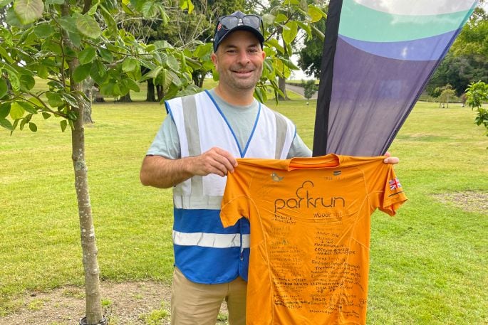 One of the volunteers of the Gordon Carmichael Reserve parkrun on Saturday, November 9. Photo / Supplied