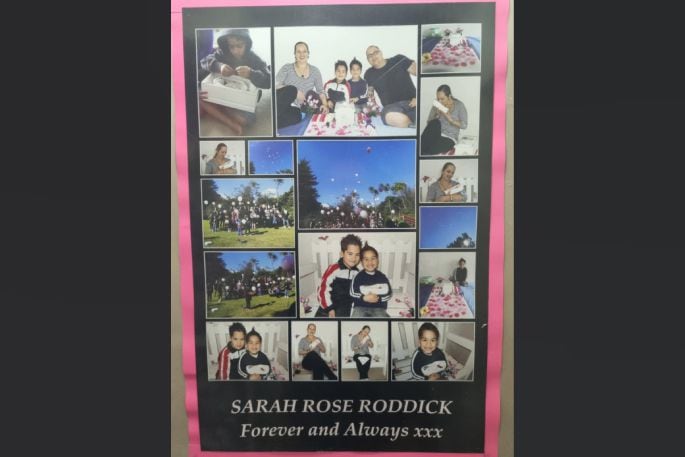 Memorial for Sarah-Rose. Photo supplied.