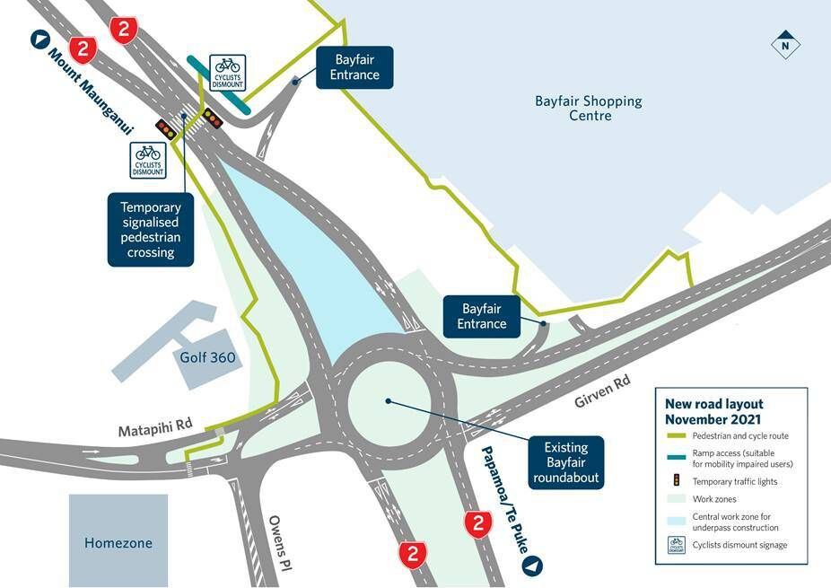 Bayfair Shopping Centre Map Baylink Project: Major Changes Coming To Bayfair Roundabout This Weekend -  Nz Herald