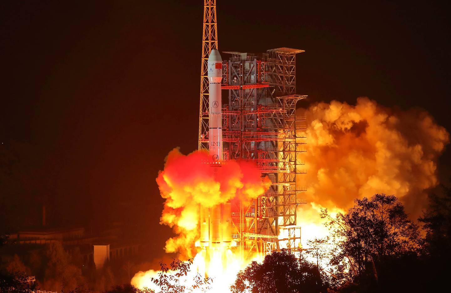 The Chang'e 4 lunar probe launches from the the Xichang Satellite Launch Center in 2018. Photo / AP
