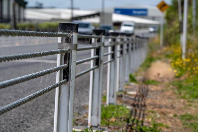 The median barriers on State Highway 2 in Aongatete. Photo / David Hall