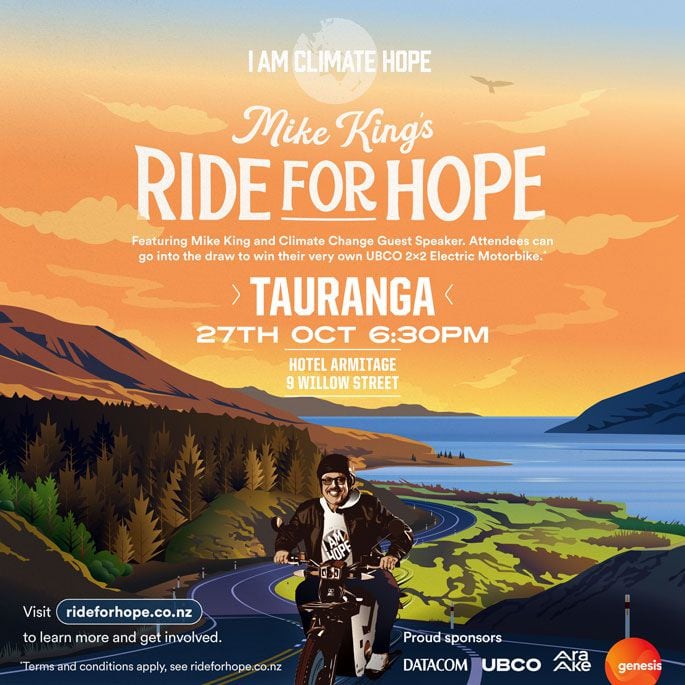 Mike King's Ride for Hope is happening in Tauranga on Sunday, October 27. Supplied photo.