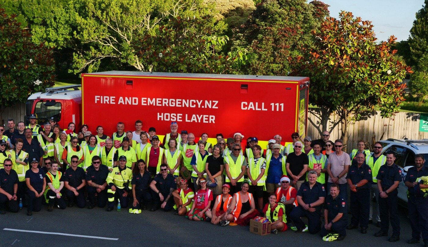 A massive group of volunteers met at Buretta Countdown to collect food on December 4.