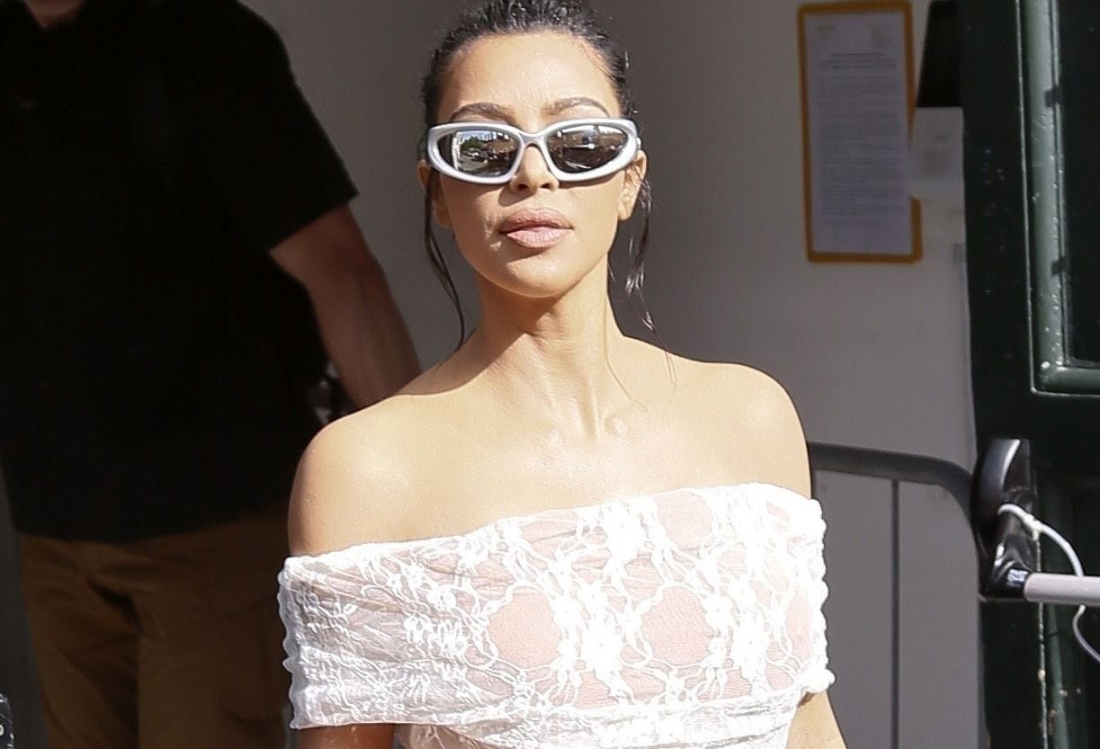 Kim Kardashian Wears Elegant White Gown in Rome With Kanye West